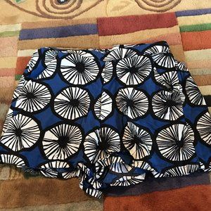 Marimekko For Target Womens Shorts XS Rayon Blue Black White